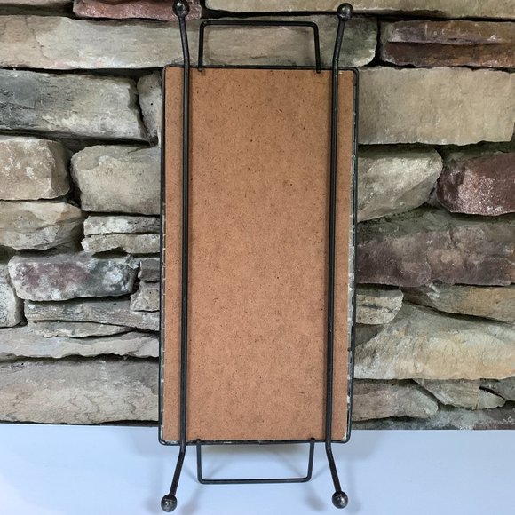 VTG Mosaic Tile Trivet Tray Ceramic Tan Brown MCM Mid-century Modern Serving - Picture 7 of 8